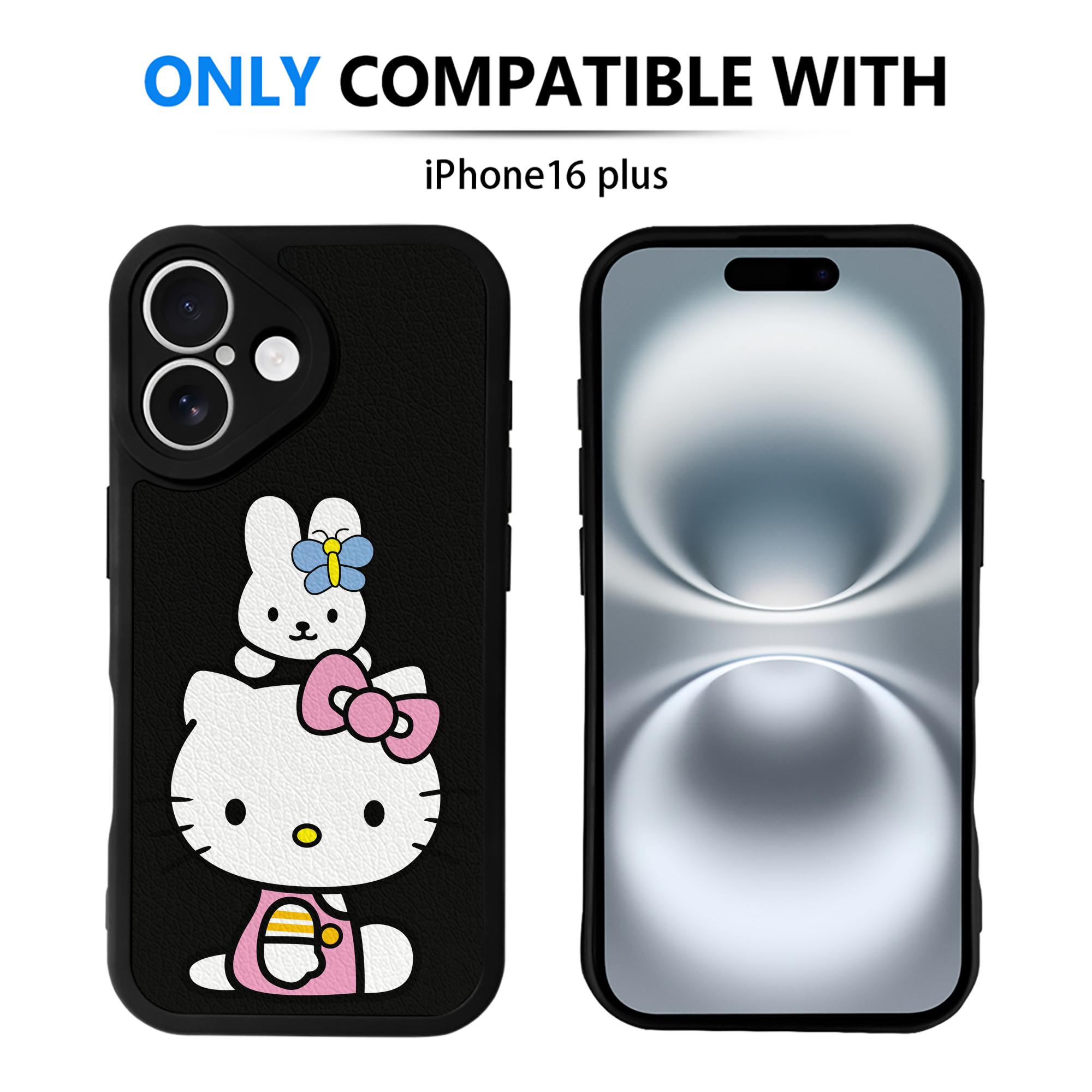 （画像用） Hello Kitty ハローキティ 【iPhone 16シリーズ対応】シリコンスマホケース（レザー調） 材質：シリコン